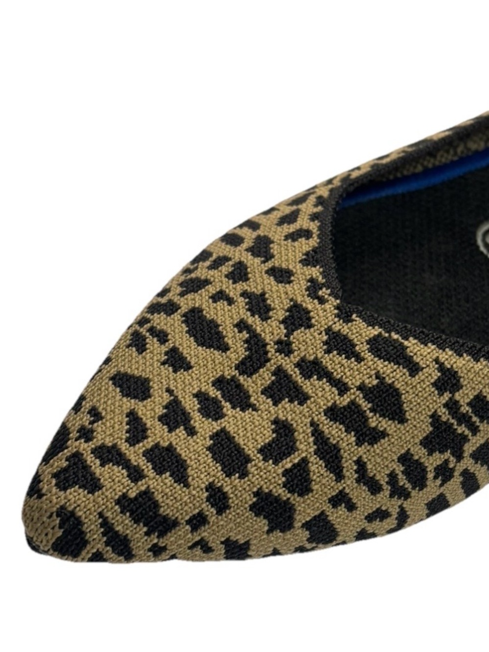 Rothy’s The Point Leopard Print Flats Women’s Size 9 Blue Trim Pointed Toe 🐆✨ - Picture 3 of 15